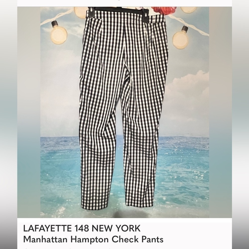 LAFAYETTE 148 NEW YORK
Manhattan Hampton Check Pants size 8. A305